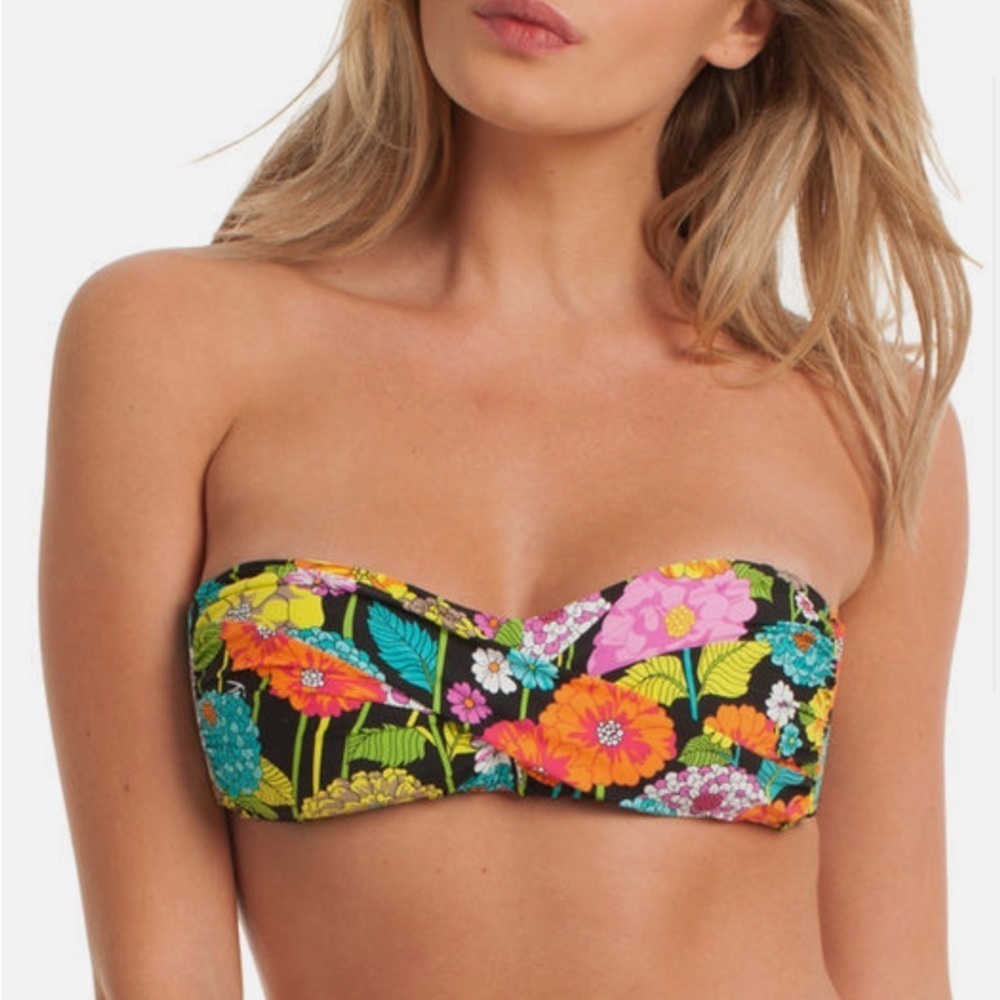 Trina Turk Santiago bandeau bikini top with removable strap Size 12